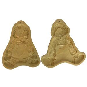 Brown Bag Cookie Art Raggedy Ann & Andy Stoneware Molds 1985 1986